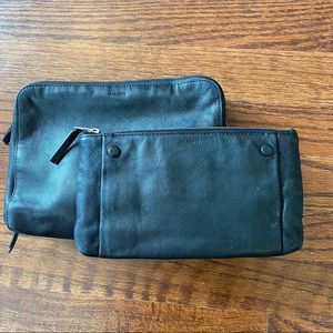 AllSaints pair of leather makeup bags